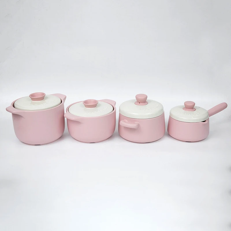 Pink Pig Ceramic Milk Coffee Heating Pot Baby Food Sauce Pan Kitchen Tools  Single Handle Non-stick Cooking Pot With Cover La135 - Milk Pot - AliExpress