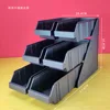Brown three-tier six-compartment combination shelf