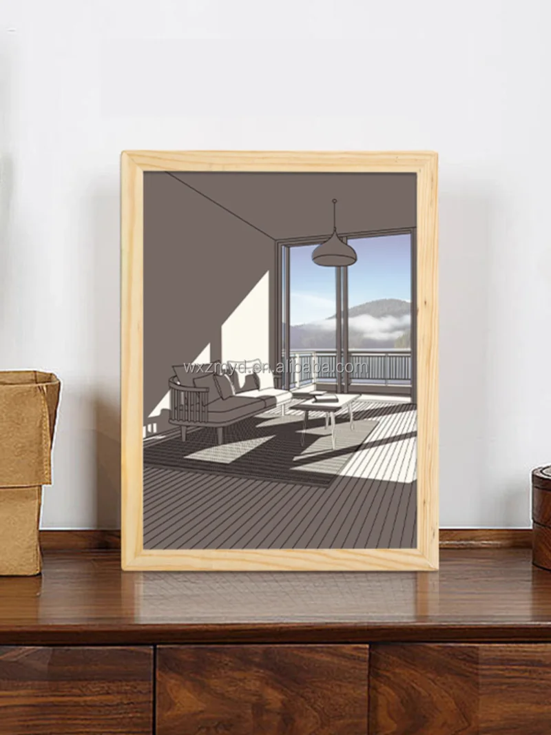 Wall Art Light Painting Night Light Usb Powered Dimming With Wooden