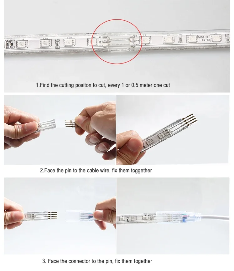 Уличная подводная Светодиодная лента IP68, 24 В, 220 В, 230 В, 5050 rgb