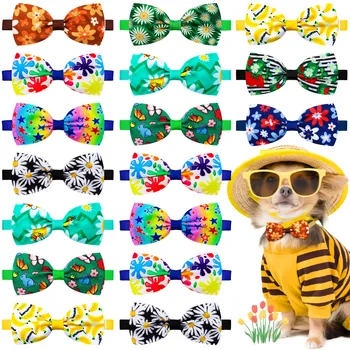 Universal Pet Accessories Spring Multi-Color Fashionable Flower Bow Tie for Pets Dogs and Cats