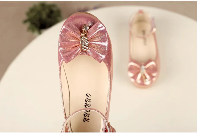 
 Новинка 2021, детская обувь, весна и осень, повседневные модные туфли для принцесс для девочек, кожаные туфли с милым бантом  