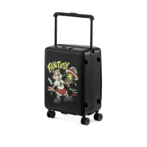 Printing PP Durable Wide Trolley Suitcase Fashion Designed Pattern Large Two Side Front Open for Travel  Luggage for TSA Lock