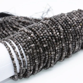 Natural Nice Quality Sliver Obsidian Faceted Cube Beads 4.2mm