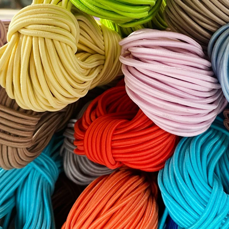 Sewing on Adjustable Length Round  Elastic Cord Rope With Customized logo and Colors for Chairs and Shoelace
