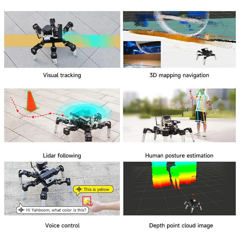18DOF Muto RS Hexapod Robot Use Python and C Language Programming ROS2 for  NVIDIA Jetson NANO
