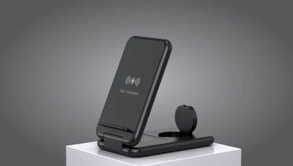 foldable 15w fast charge qi certified 3 in 1 wireless charger