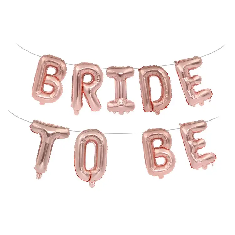 #10g confetti 1 Juego de globos de 16 pulgadas de oro rosa con letras Bride To Be globos de papel 