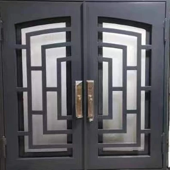 single wrought iron front doors