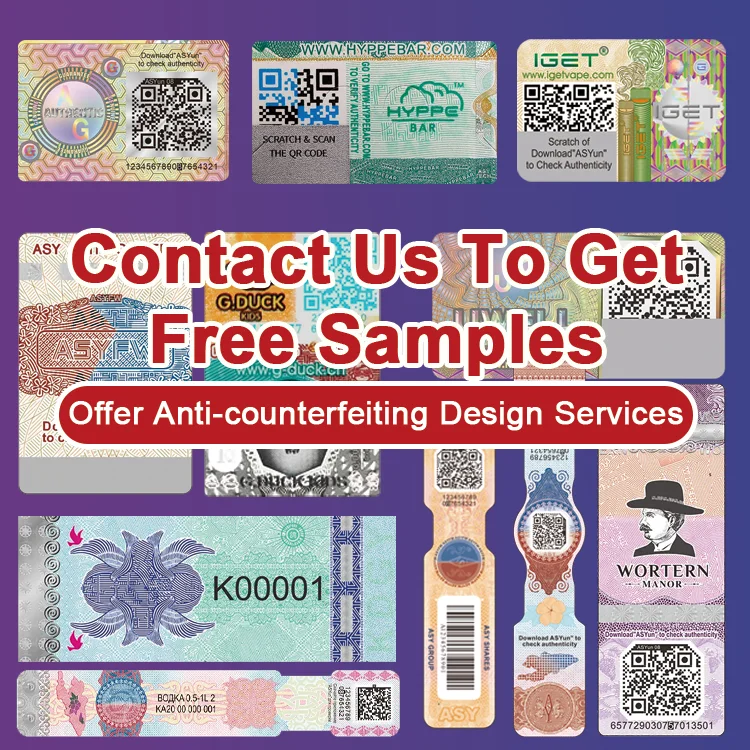 Custom Logo Rolled Cigarette Duty Paid Label Cigarette Security Labels  Anticounterfeiting Stickers