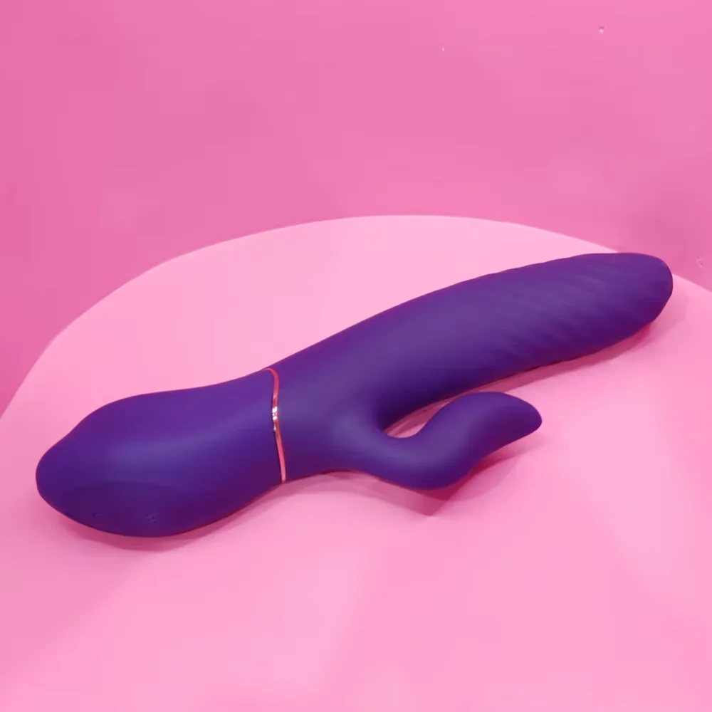 Female G-Spot Rabbit Vibrator Massager with Tongue-Licking Clitoral Sucking & Rubbing Features