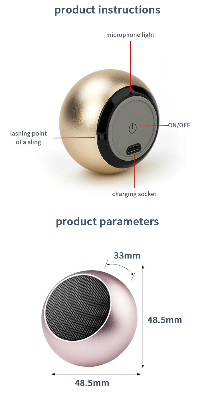 Mini Metal Wireless Bluetooth Speakers (M3)