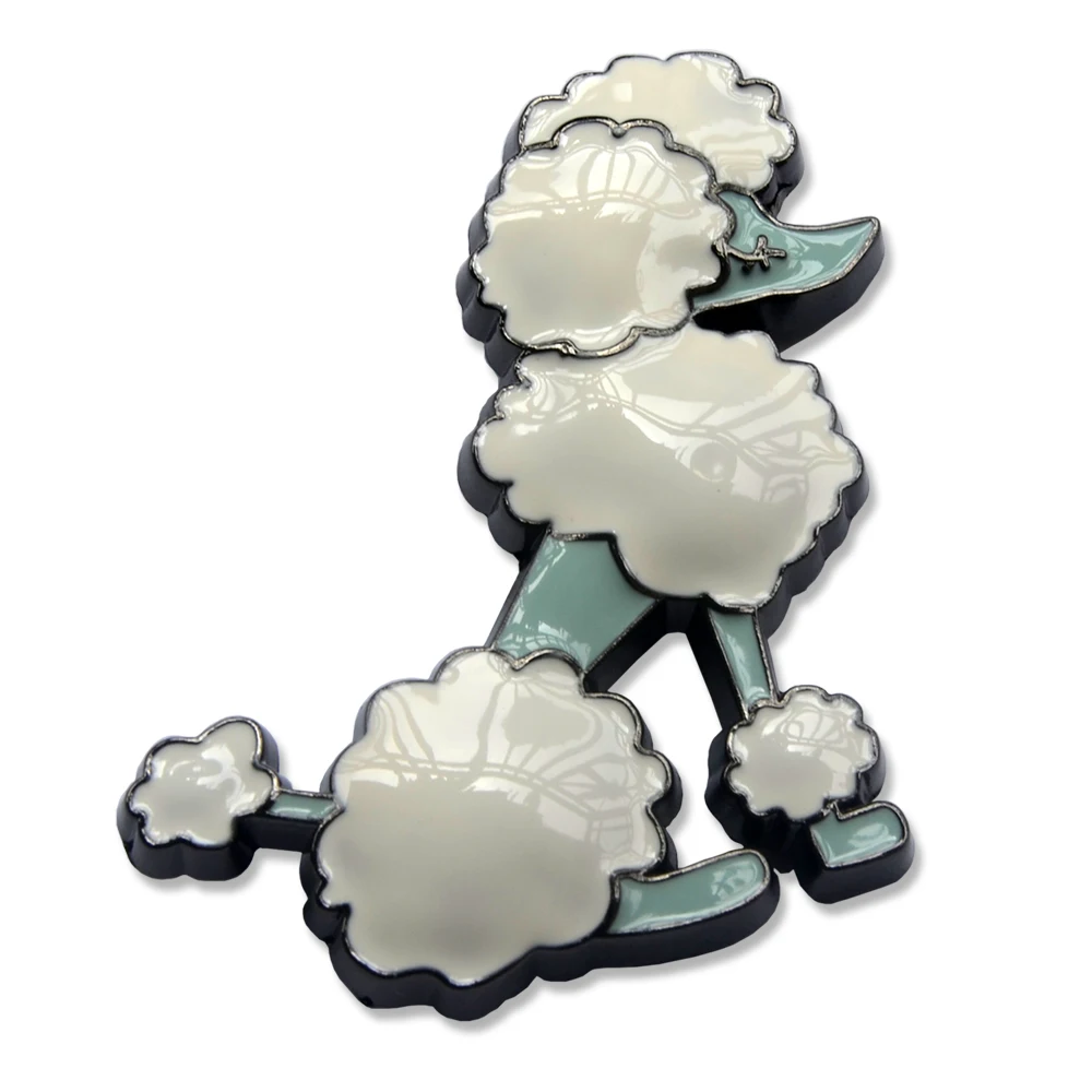 Metal Paint 3D Badge Personality Poodle Lapel Pin  Zinc Alloy Brooch Gift Factory Direct Selling