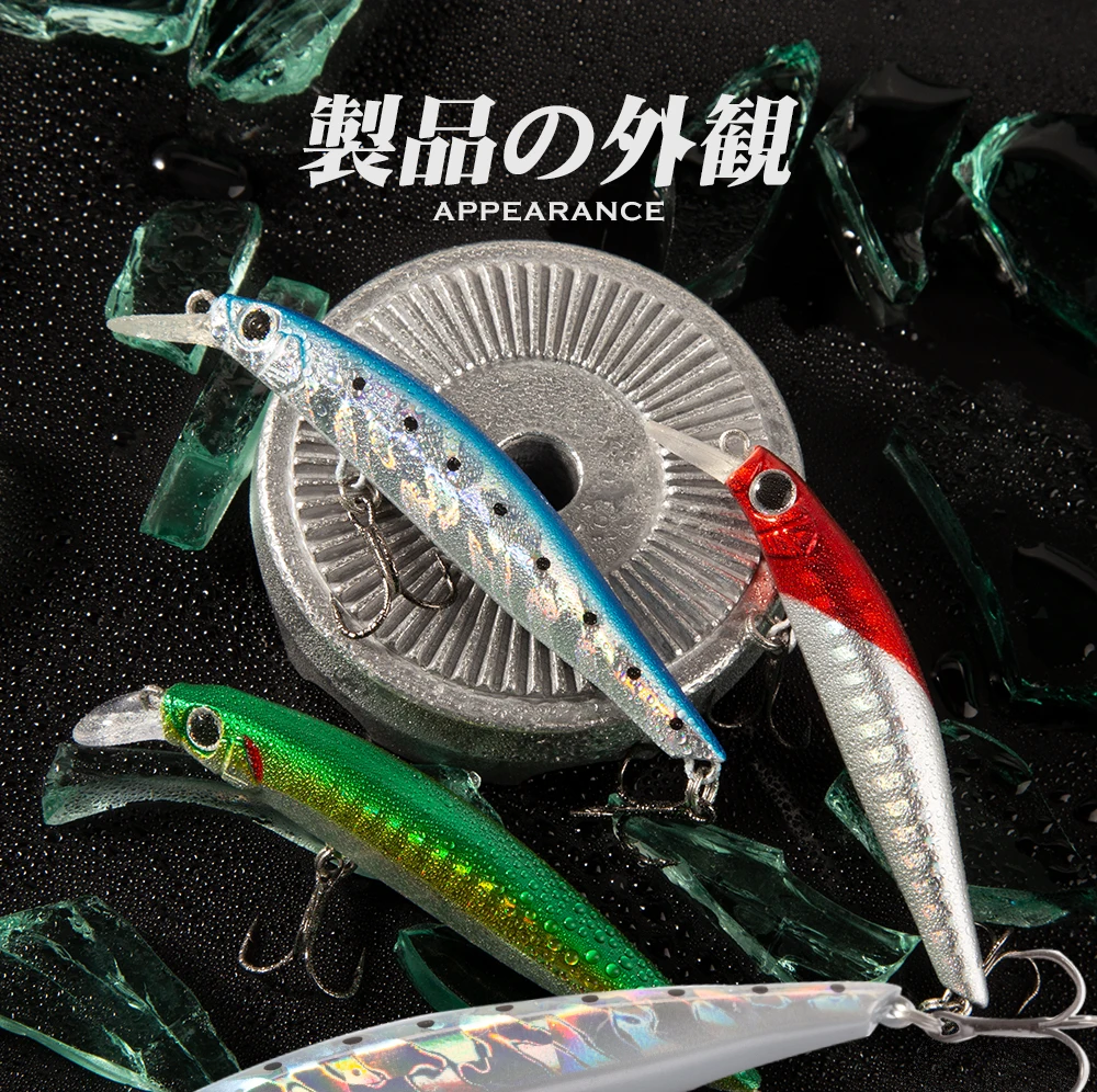 High Quality Artificial Hard Minnow Lure 70mm/7g Saltwater Sinking Sea ...