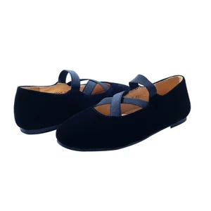 Stylish New Product Customized Dance Ballet Flats Soft Black Velvet Women Shoes