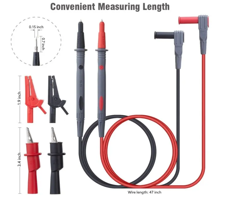 20A 1000V Multimeter Probe Test Leads Needle Pin Digital Multi Meter Lead Wire Pen Cable Kit Multi Meter Voltmeter Tester Kit