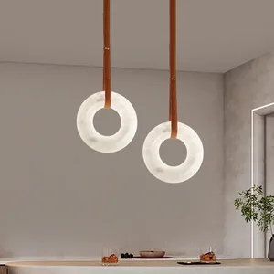 Copper Spanish Marble Bedroom Bedside Chandelier Wabi House Bar Lamp for Small Middle Room Long Line Restaurant Pendant Lights