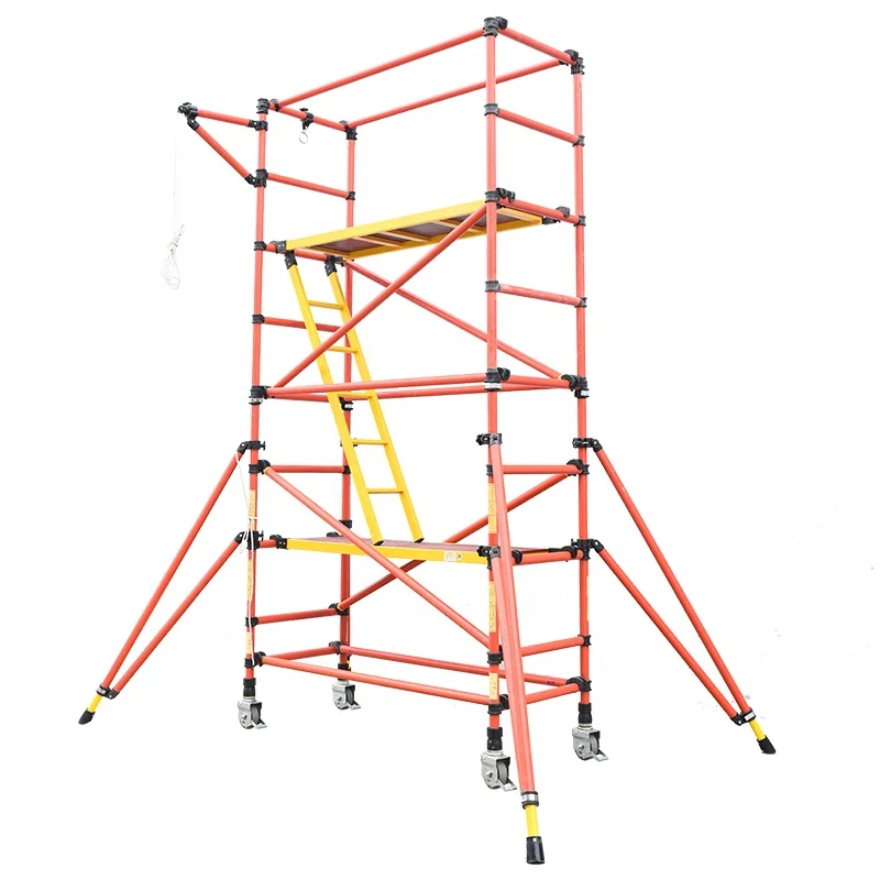 
High Voltage Safety Full Insulation Mobile Fiberglass Scaffold for Electrical Project 