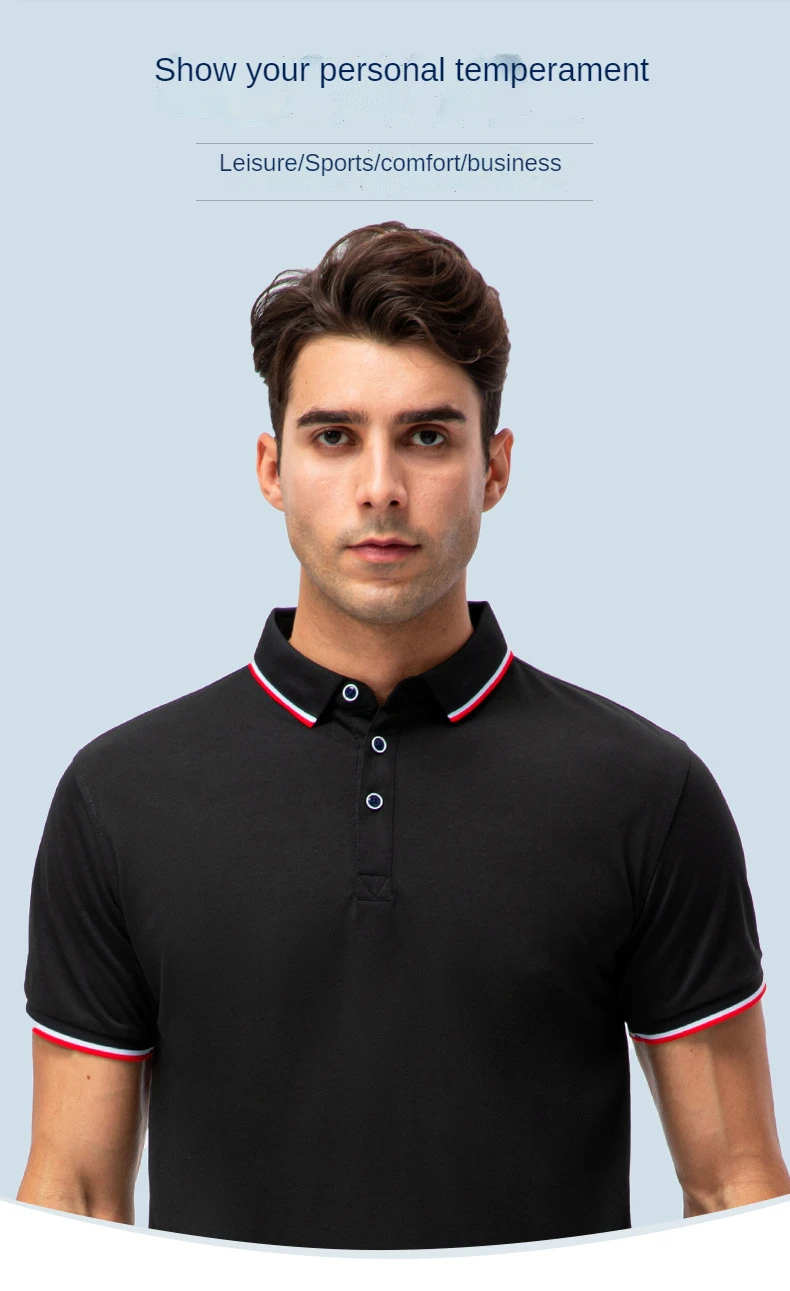 Unisex Short Sleeve Casual Polo T Shirt Lightweight Breathable Contrast Collar Men's Golf Sport T-Shirts
