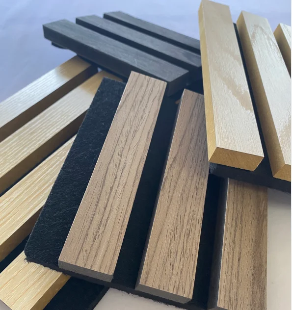 Акустическая панель из натурального дуба с высококачественным звукопоглощающим материалом, деревянные стеновые панели