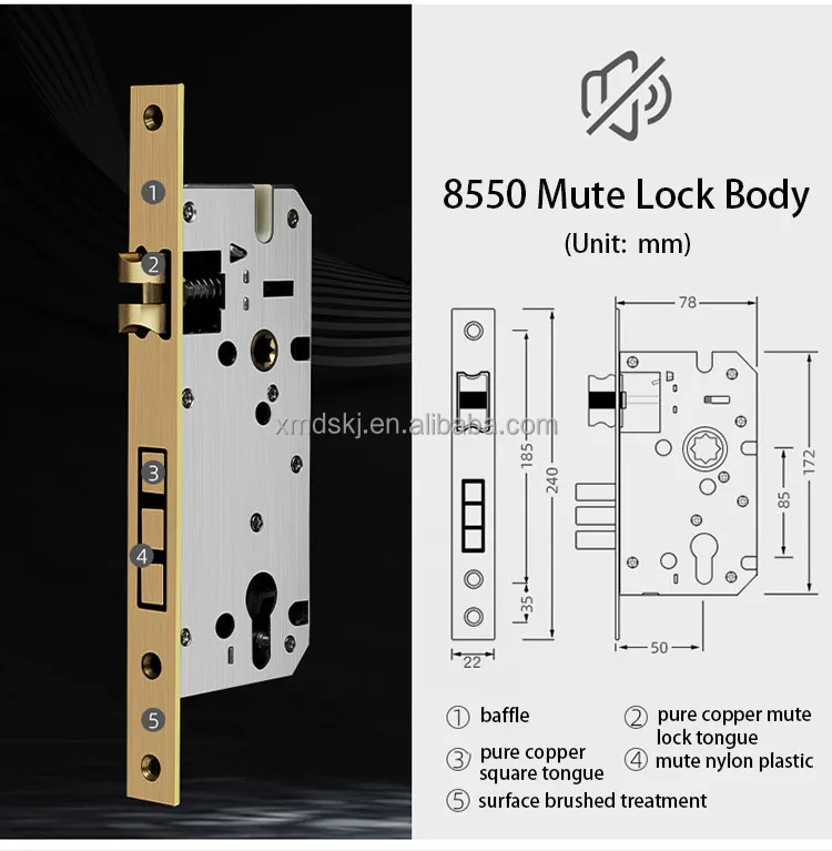 Luxury Zinc Door Handle Brass Knurled Door Lock Handle Set Euro Villa Interior Lever Matt Black