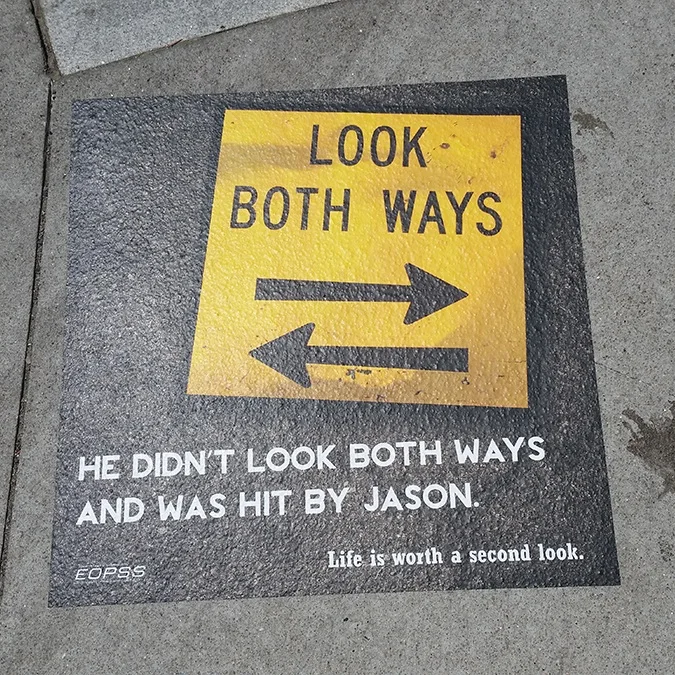 Custom Outdoor Graphic Floor Decals Printing Asphalt Sticker