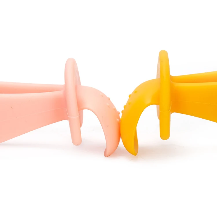Baby Teething Spoon BPA Free Soft Led Weaning Feeding Silicone Training Spoon and Fork Set for Kids