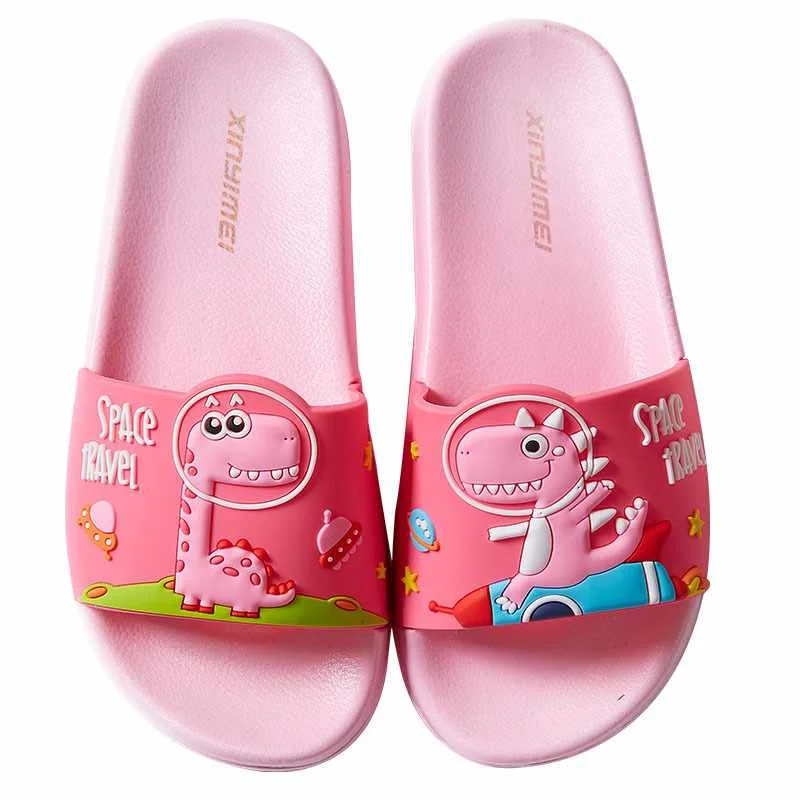 Новинка 2021 года; Тапочки с милым рисунком динозавра; Детские сандалии и тапочки