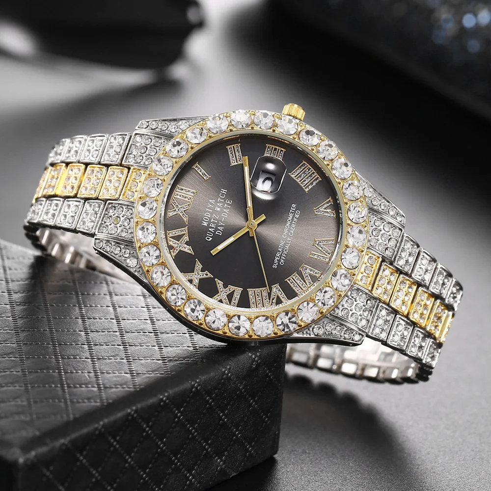 Luxury Unisex Quartz Rhinestone Wristwatch