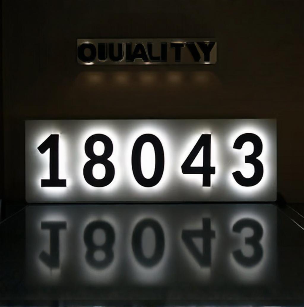 Solar House Number LED Light up Letters Luminous Building Storefront Road Exterior Acrylic Metal Signs Backlit Letters