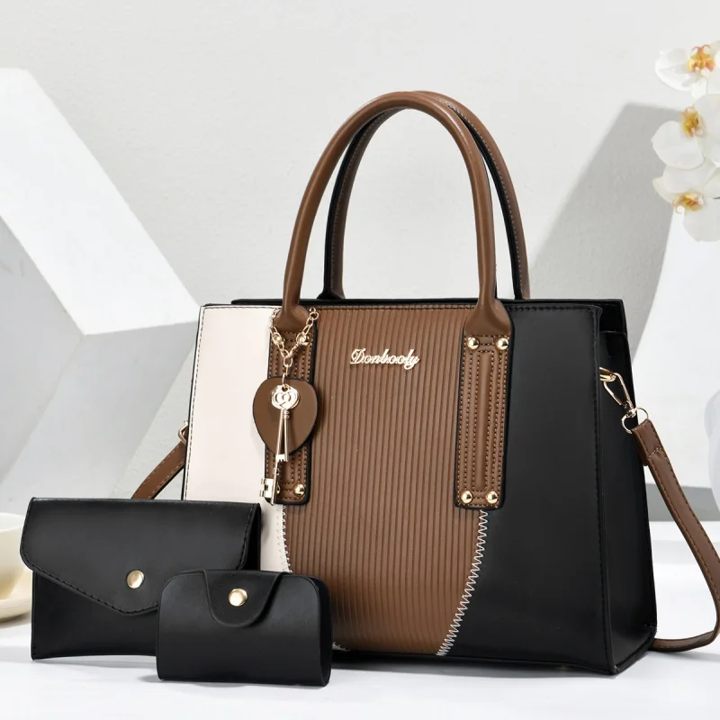 2026 Large Capacity Colorblock Tote Bag Set Fashionable Women Handbags Bags for Women Handbags for Women Luxury Ladies Bag