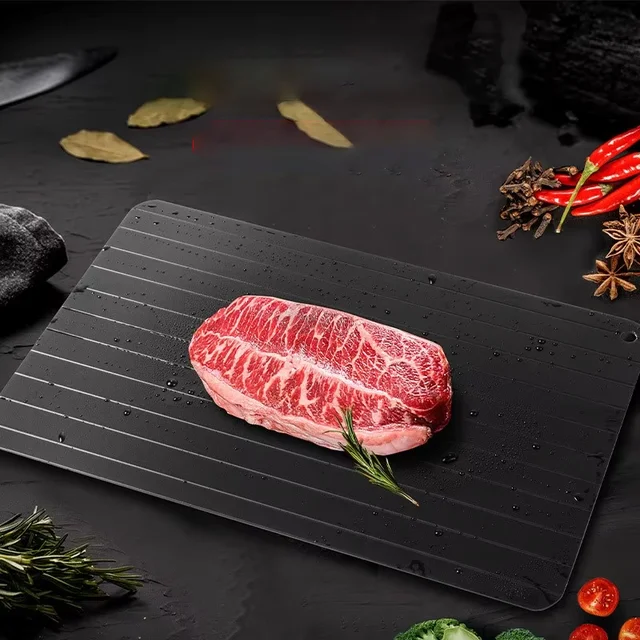 Fast Defrosting Tray for Frozen Meat Aluminum Thawing Board Plate Kitchen Defrost Tray Fast Meat Frozen Food Thawing Plate