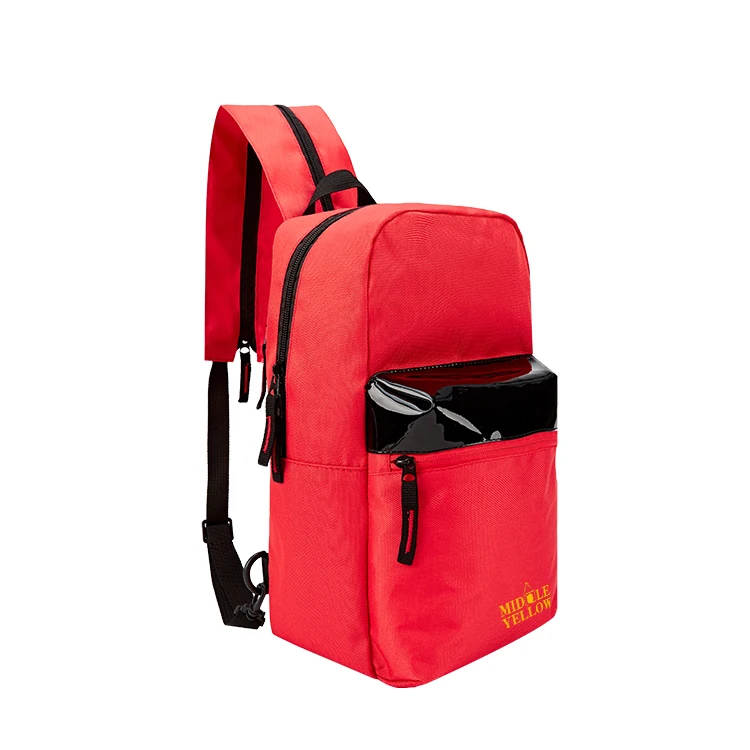 Red Sling Bag Zipper Crossbody Small Backpack