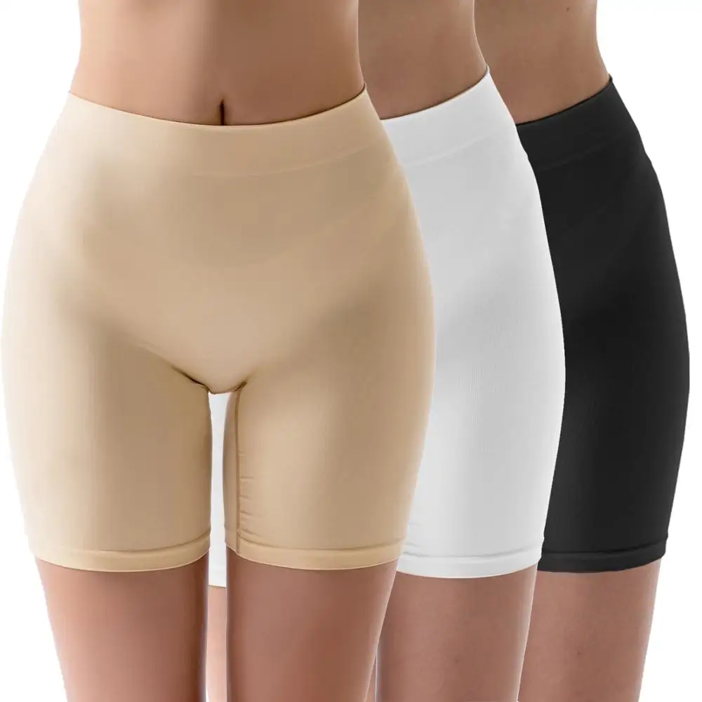 Womens 2 Pcs Plain Tummy Control Slimming Boy Short Panty Set SHBL00005PK S, Nude/Black
