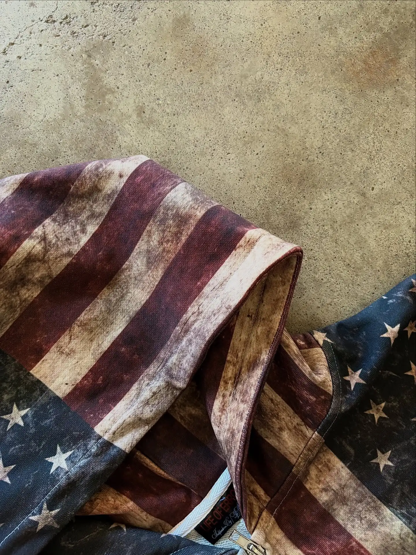 Custom Manufacturer 100% Cotton Zipper Applique Stitching Heavyweight Distressed Patch Cut and Sew Patchwork Men Zip up Hoodie gallery 5