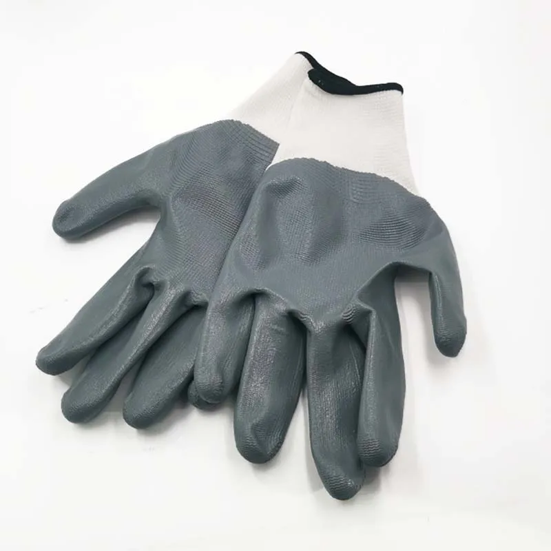 Bulk 13g Black Nitrile Work Garden Gloves 4131 Nylon Knitted En388