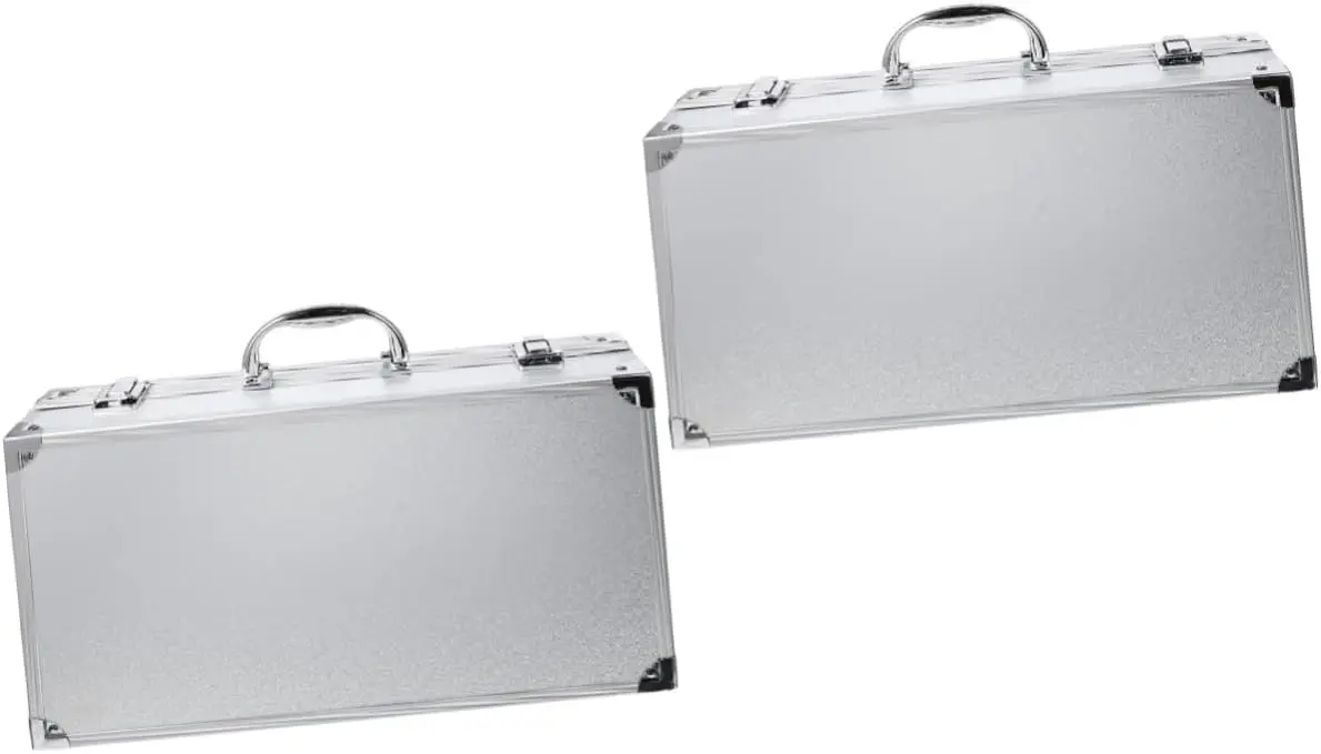 2pcs Briefcases Instrument Carrying case Locking Briefcase Makeup Organizer Briefcase Toolbox Art Supplies Organizer