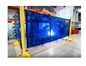 Blue vinyl Welding Safety Curtain/Portable Welding Screens for Welding robot workshop 0.5mm