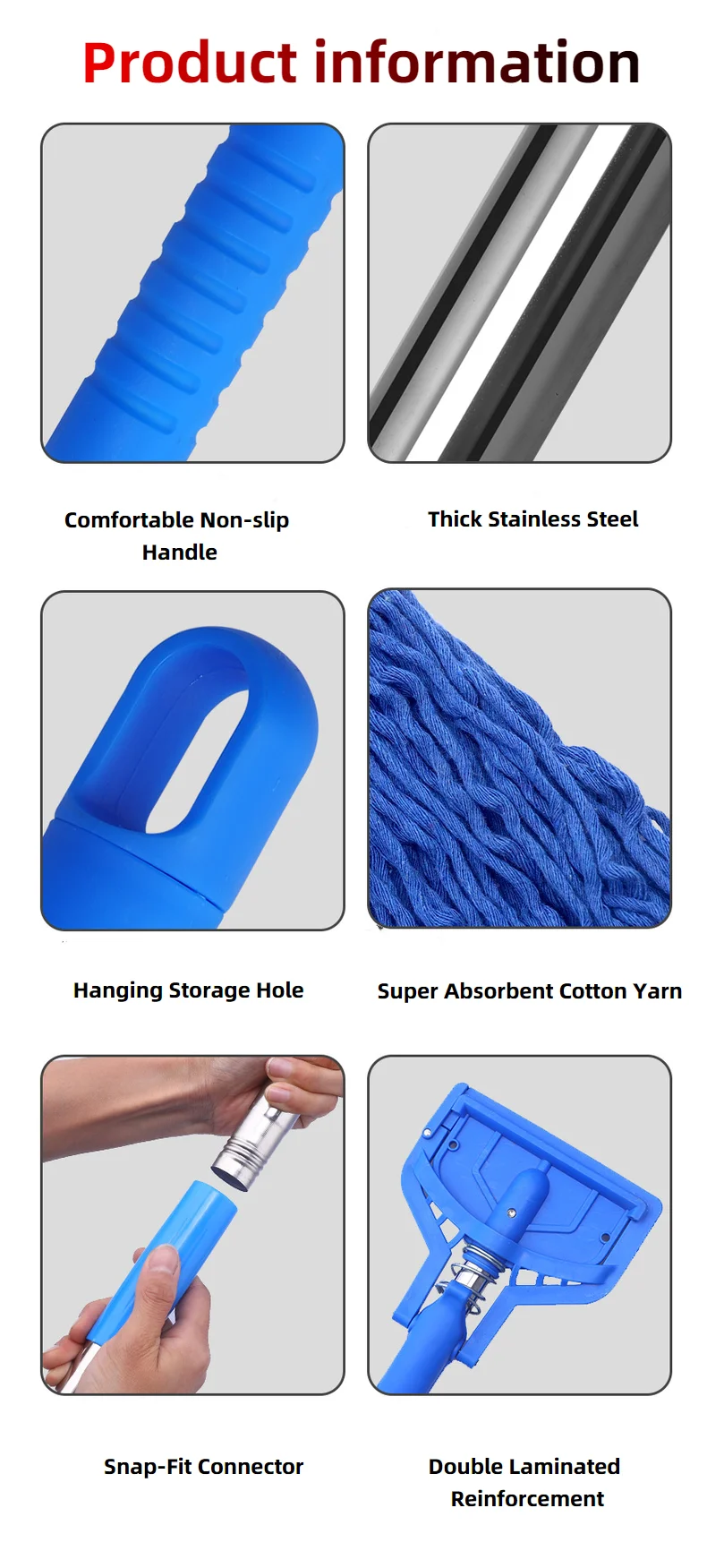 Heavy Duty Cleaning Mops,With Jaws/mops Head For Floor Cleaning Wet