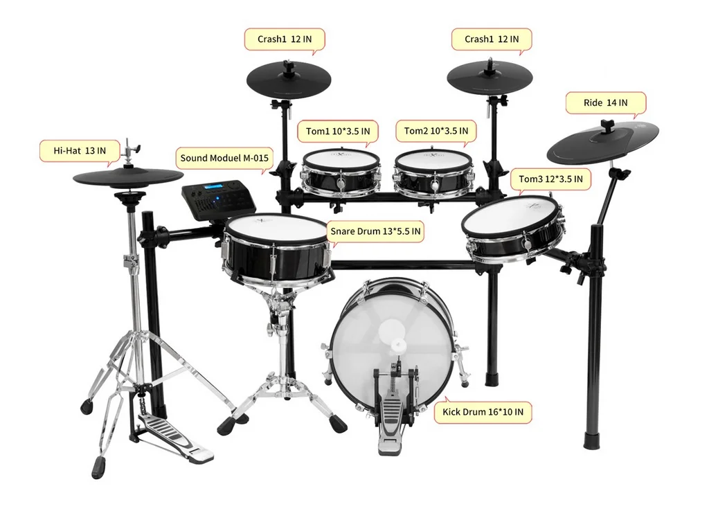 HXM XD-460 Electronic Drum Set - 9 Pads, 20 Kits, Natural Acoustic