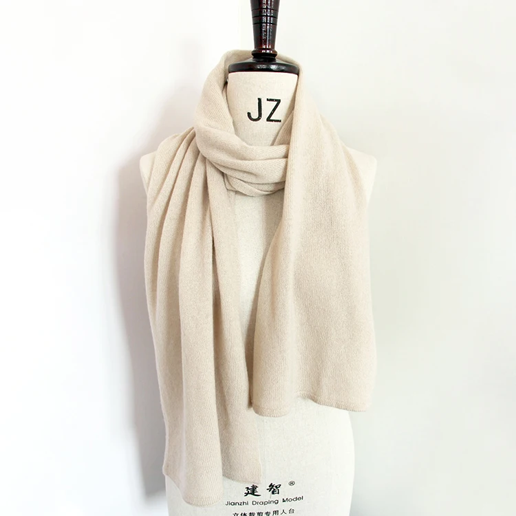 Customized Design Luxury Cashmere Scarf Long Knitted Shawl