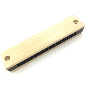 Portable 13CM Wooden Mini Harmonica Hot Selling Kid's Musical Instrument Factory Wholesale Cartoon Style Toys