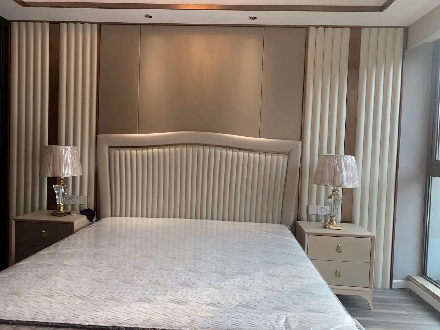 High-end Custom Home Deco Interior Finish PU Leather Living Room Background Bedroom Art Wall Panels for Hotel