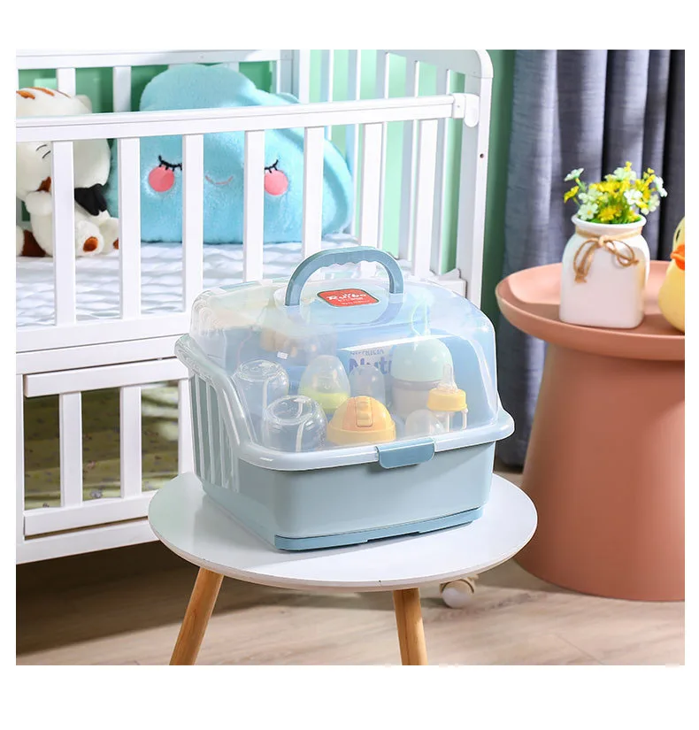 Portable Nursing Bottle Storage Box Dinnerware Organizer Baby Bottle
