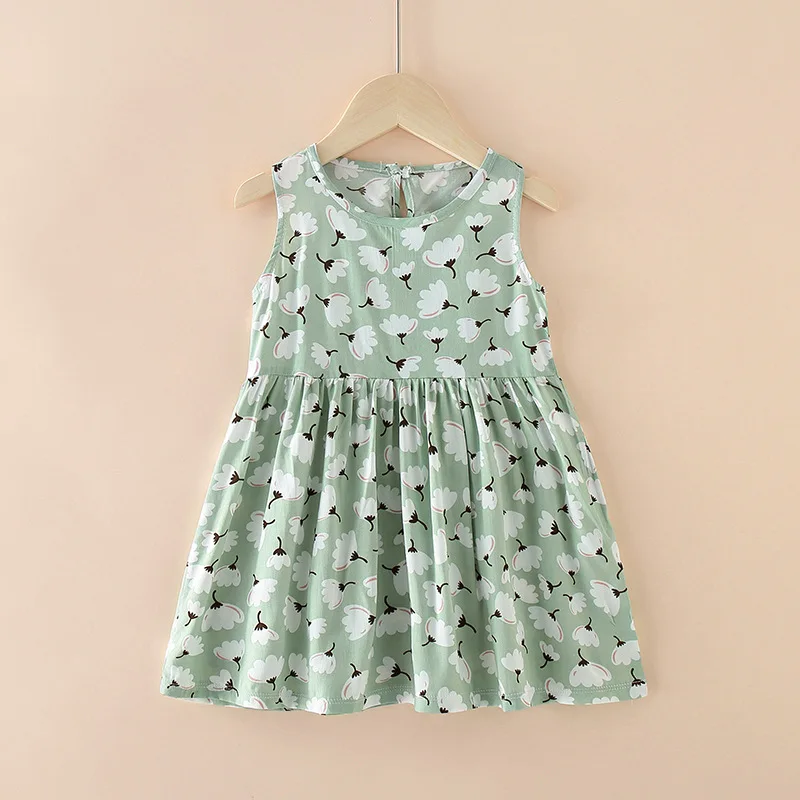 Summer Kid Girl Clothing Sleeveless  Little Girl Dress New Style Lovely Printed Baby Girl Dress