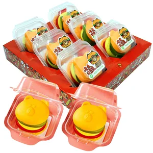Nostalgic Big Burger Gummy Candy Fruity Flavored QQ Juice for Students and Children Bulk Coated Snack Candy Wholesale