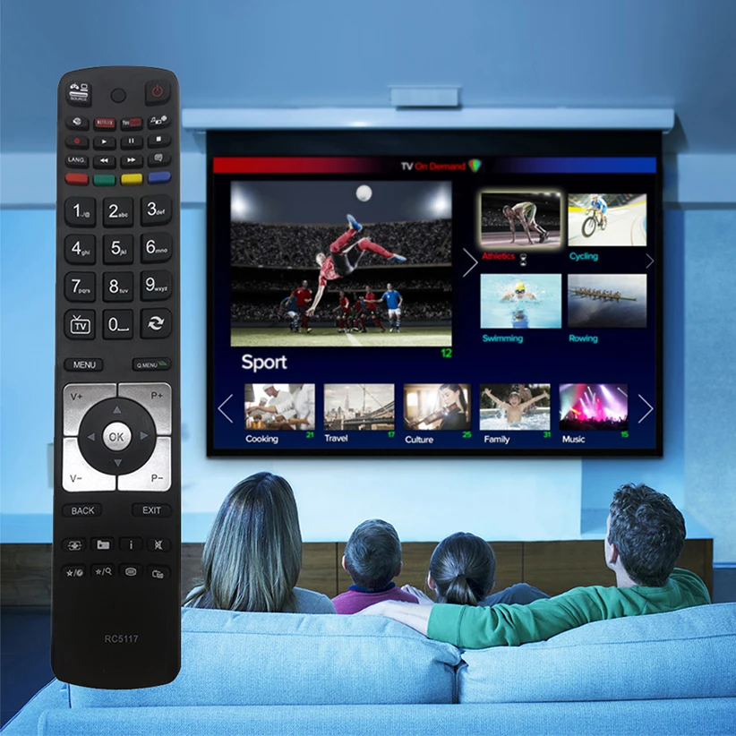 Replacement Remote Control RC5117 for All Hitachi Techwood LUXOR Technika Digihome Alba Telefunken Polaroid FINLUX Bush Smart TV