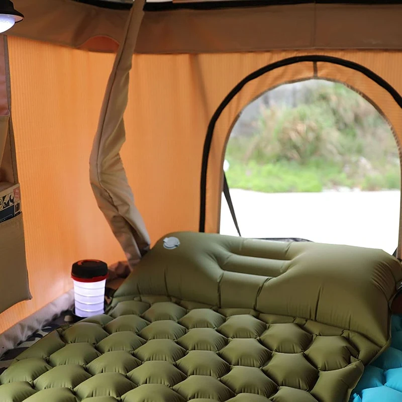 Camping Inflatable Sleeping Pad Ultralight Compact Camping Mat Sleeping Cushion with Pillow Inflatable Sofa Air Mattress