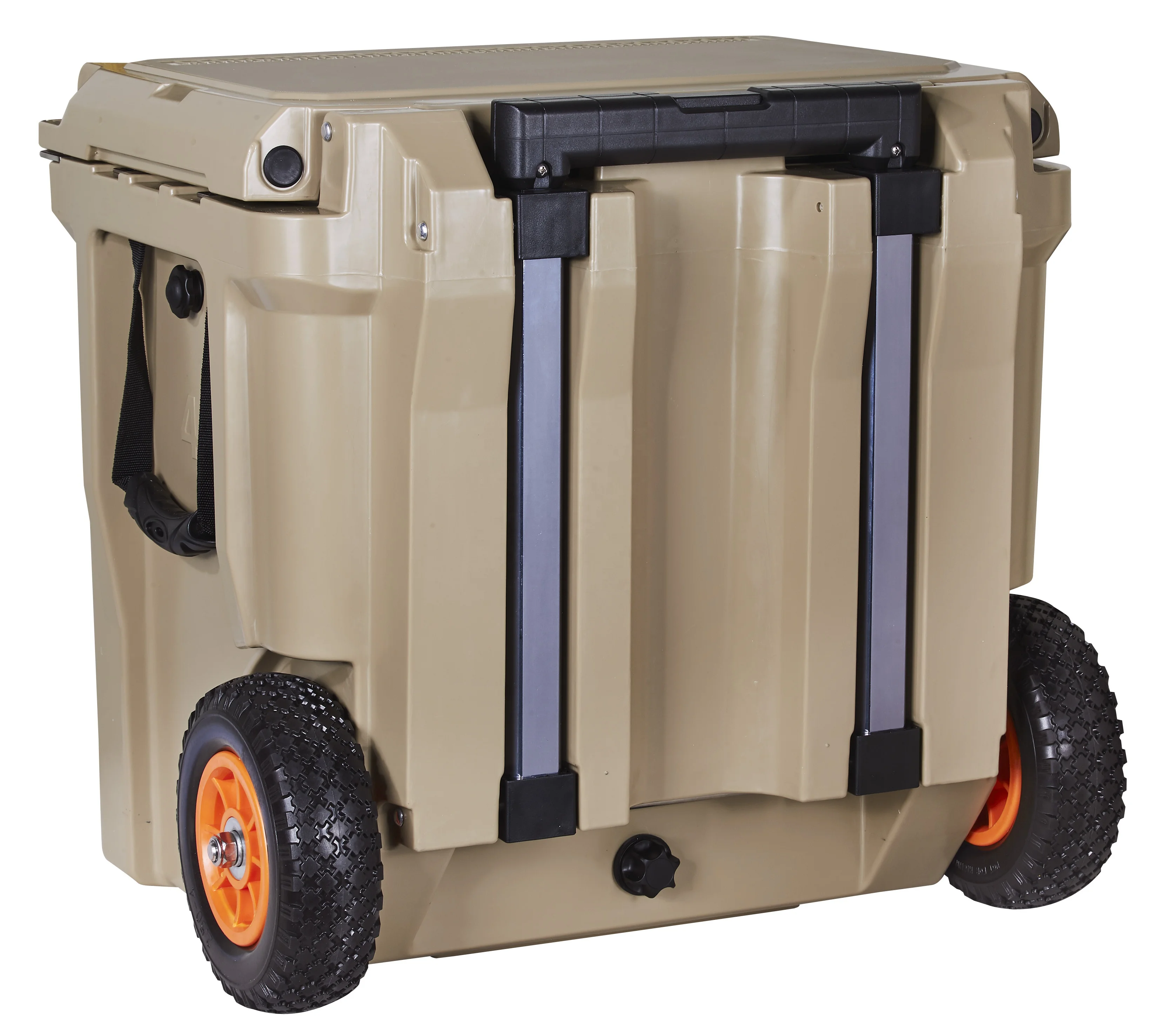 Outdoor Portable Commercial Hunting Fishing Fresh Keeping Ice Vacuum Forming Rotomolded Cooler Box With Wheel