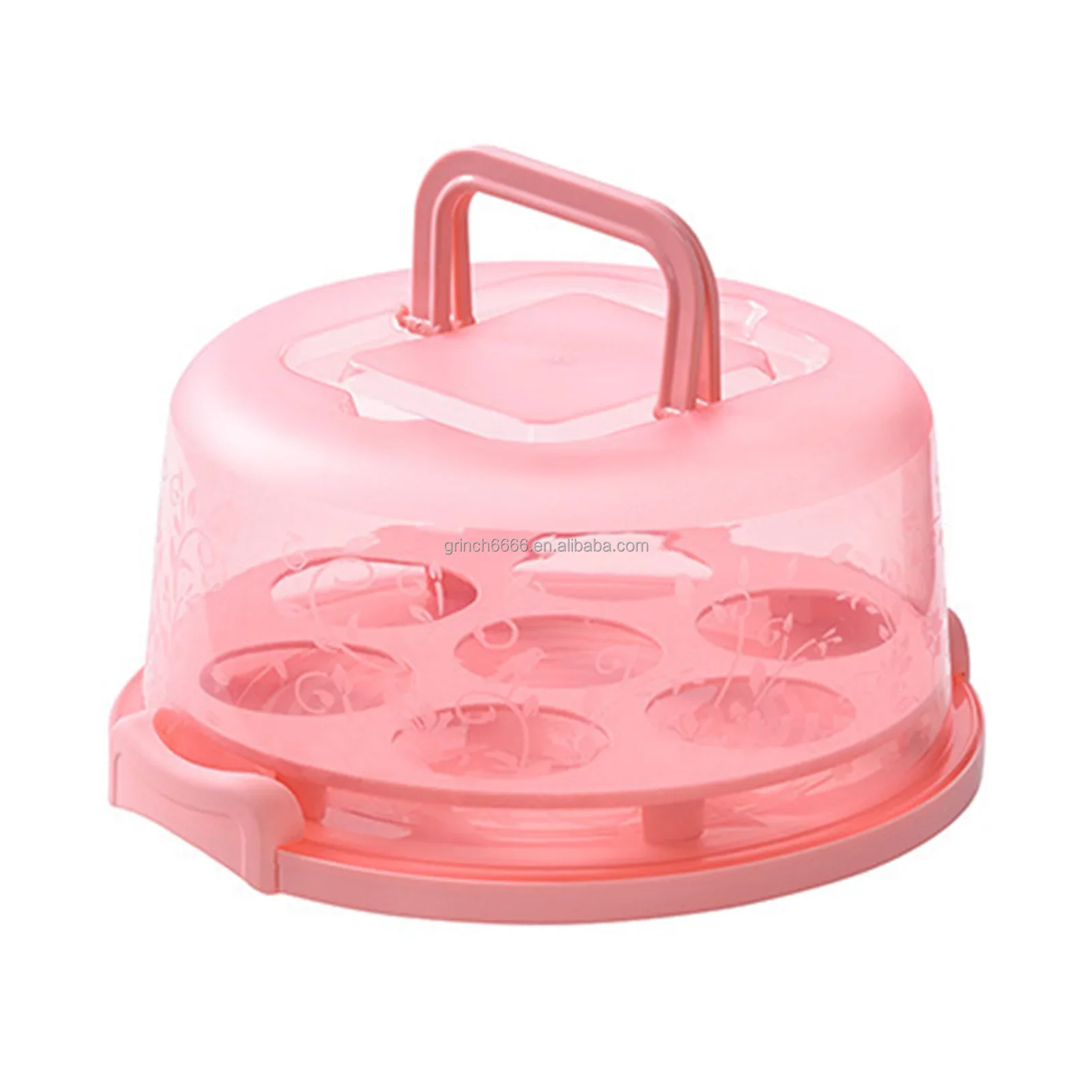 Cake Carrier Storage Container With Lid and Handle, Round Cupcake Keeper  Cheesecake Holder for Transport Cakes, Pies, Desserts 